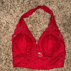 Bozzolo Red Lace Halter Bralette